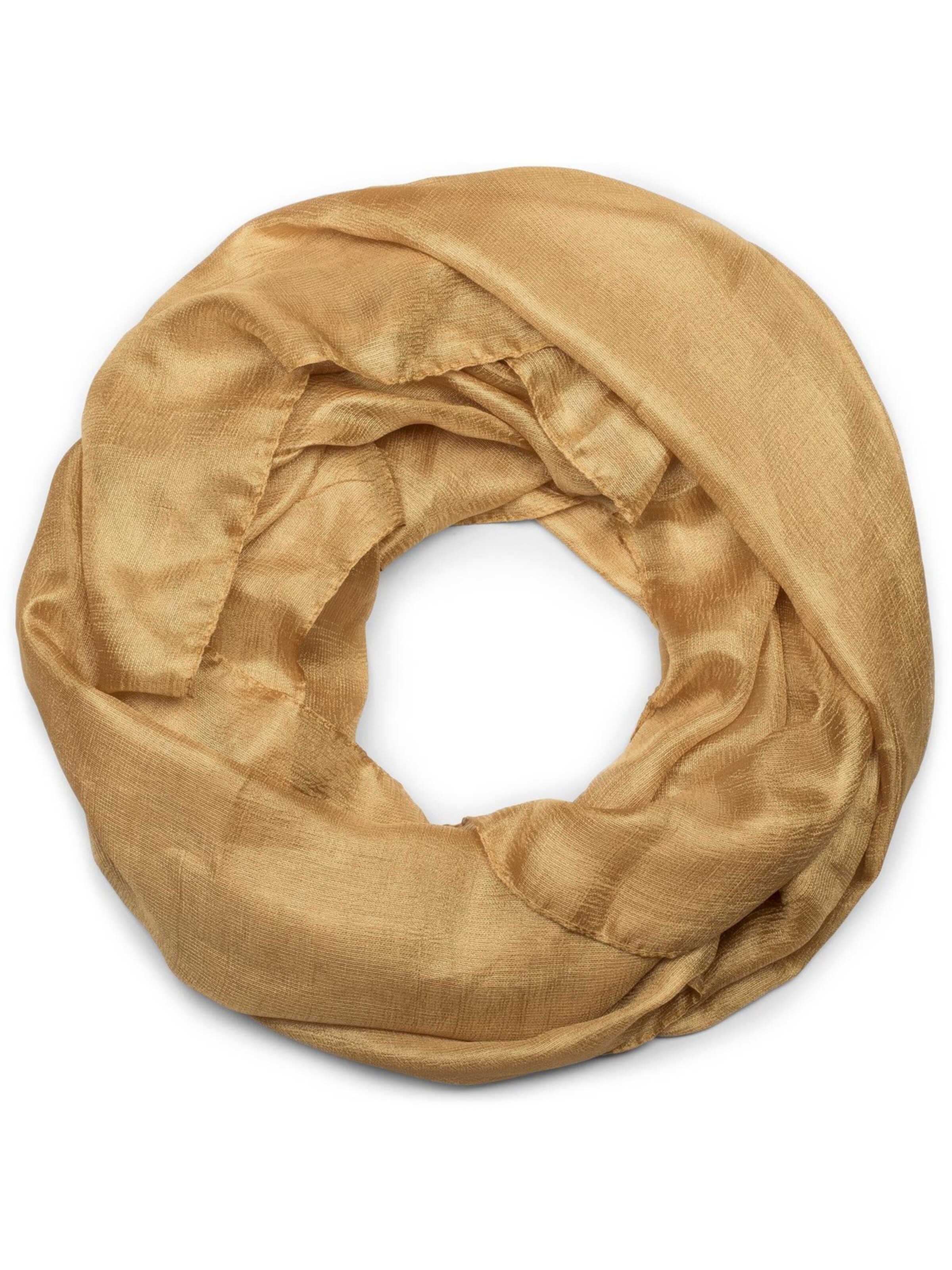 styleBREAKER Schlauchschal 'Seidiger Einfarbiger Loop'‌ in Gold: Vorderseite