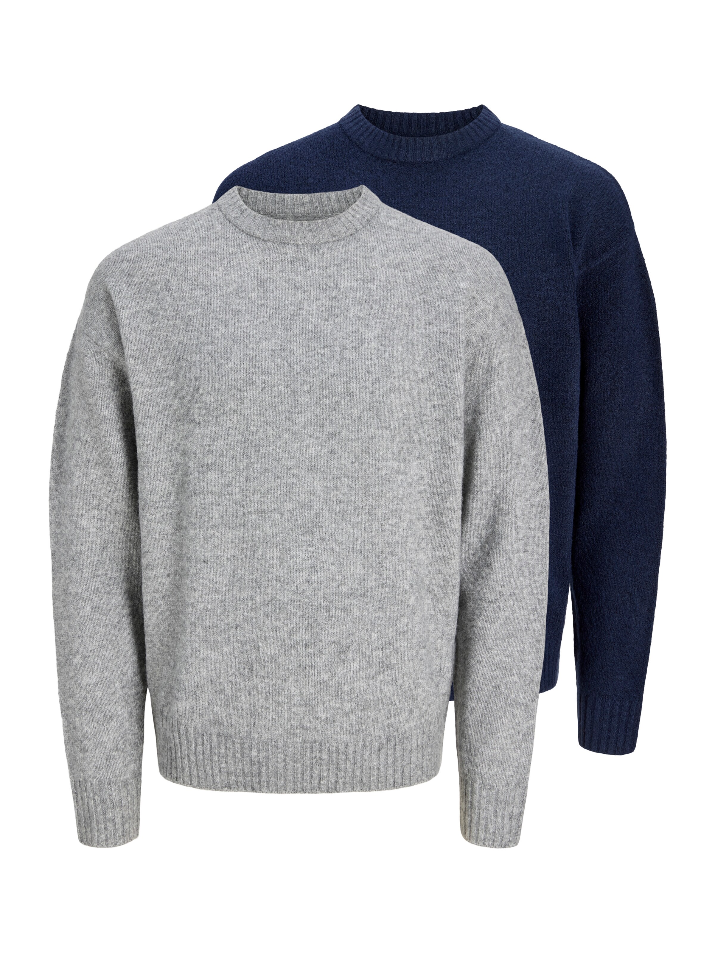 JACK & JONES Pullover 'JJESOHO OLLIE' i S i navy / grå-meleret, Produktvisning