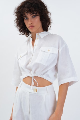 Camicia da donna 'Feechi' di Aligne in bianco: frontale