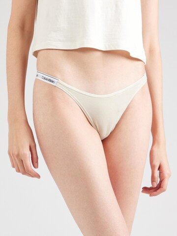 Calvin Klein Underwear String bugyik - bézs: elől