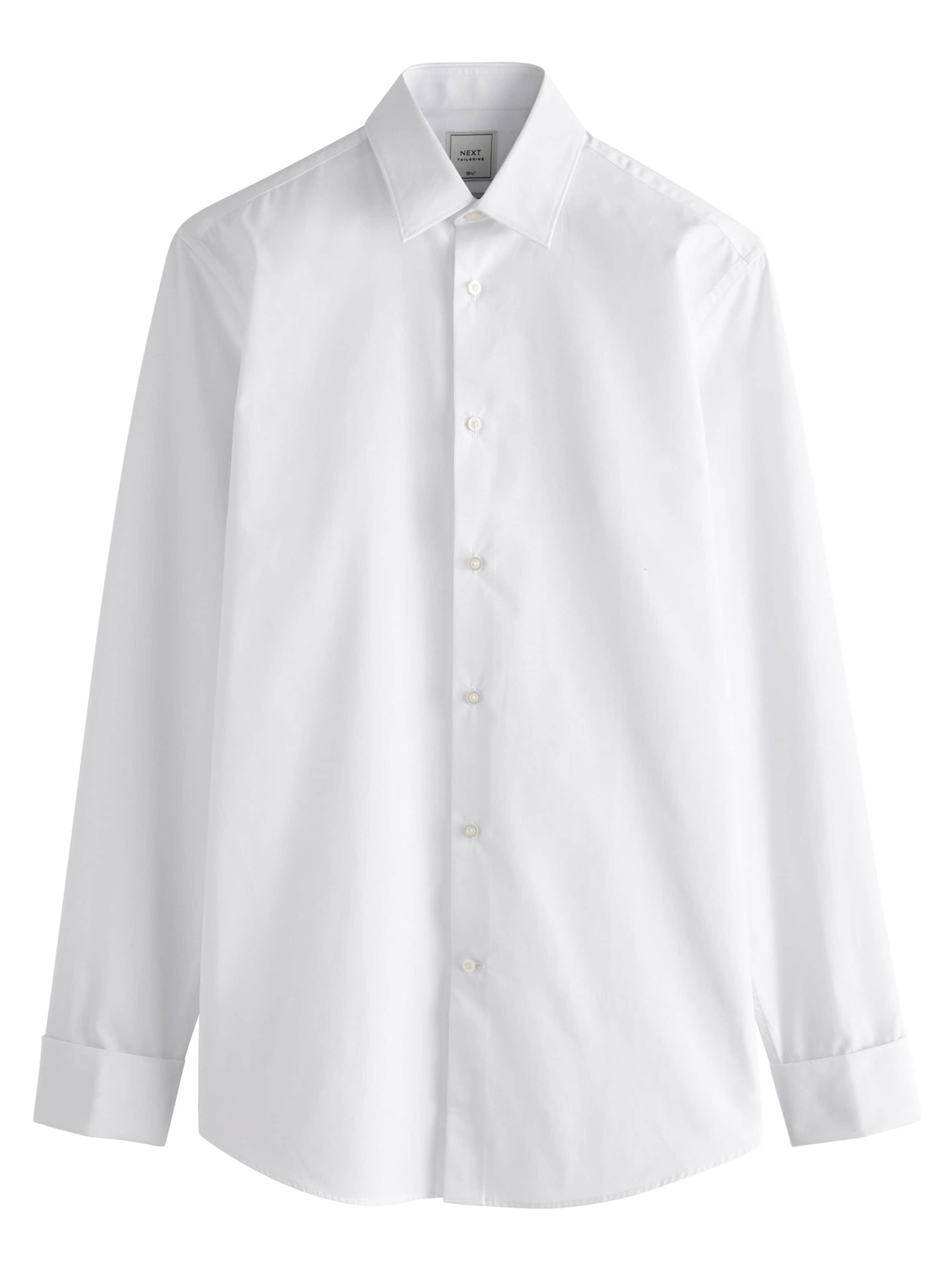Next Slim fit Button Up Shirt in White: front