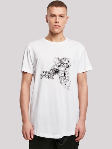 T-Shirt 'Marvel Avengers Iron Man' F4NT4STIC en blanc : devant