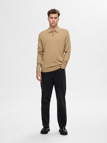 Pull-over 'SLHTray' SELECTED HOMME en marron