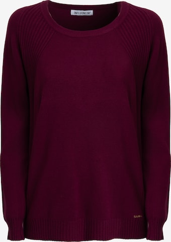 raudona Influencer Megztinis 'Ribbed': priekis