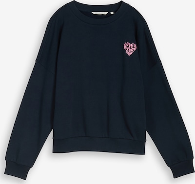 TOM TAILOR DENIM Collegepaita värissä laivastonsininen / vaalea pinkki / valkoinen, Tuotenäkymä