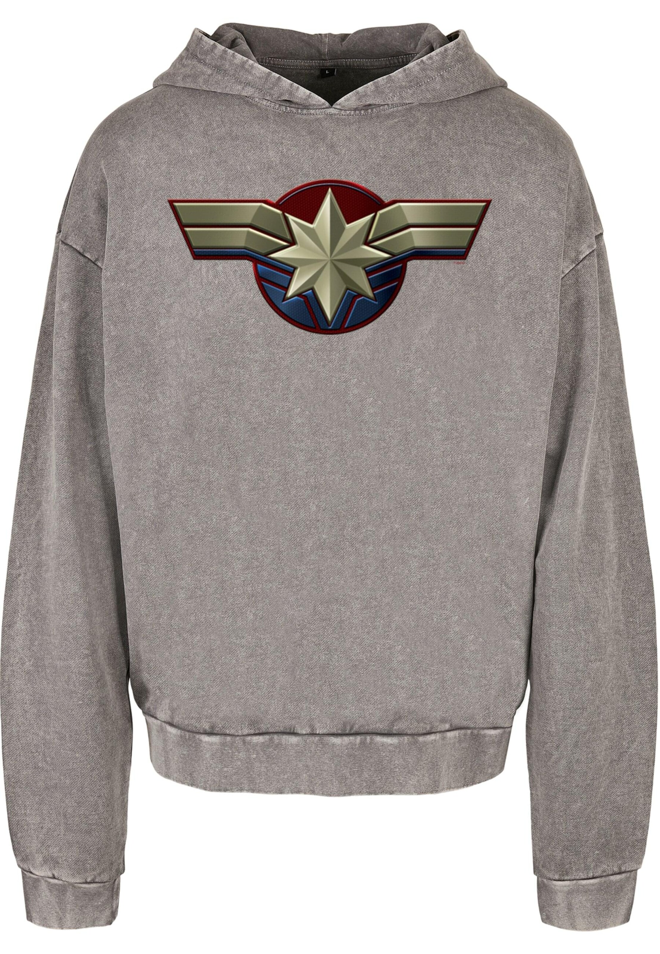 ABSOLUTE CULT Sweatshirt 'Captain Marvel' in Grau: Vorderseite