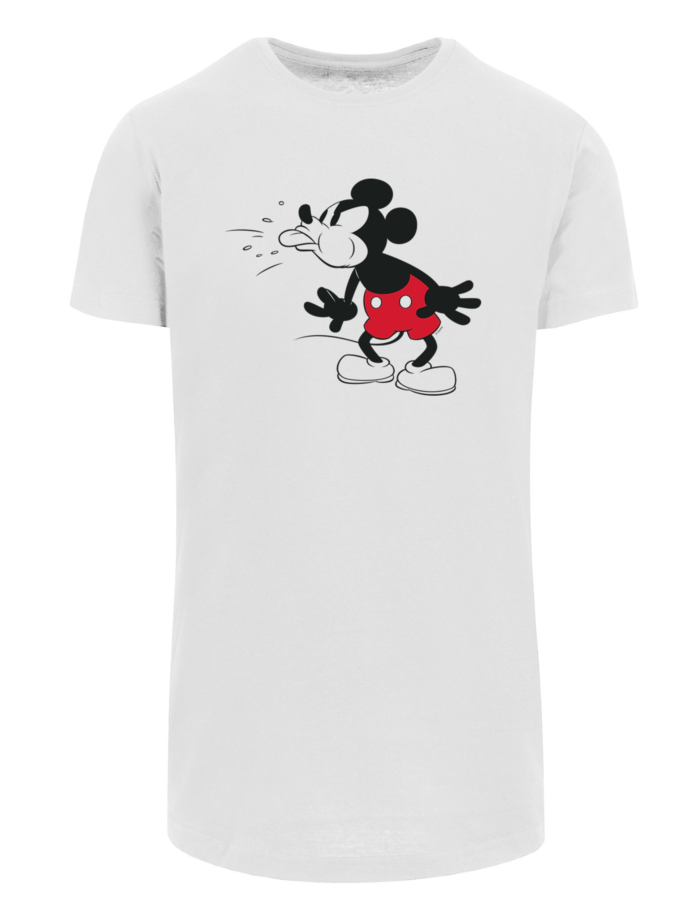 T-Shirt 'Mickey Mouse Tongue' F4NT4STIC en blanc : devant