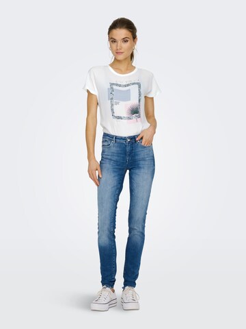 ONLY T-Shirt 'FLORA' in Weiß