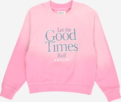 REPLAY & SONS Sweatshirt em azul noturno / rosa / cor-de-rosa / branco, Vista do produto