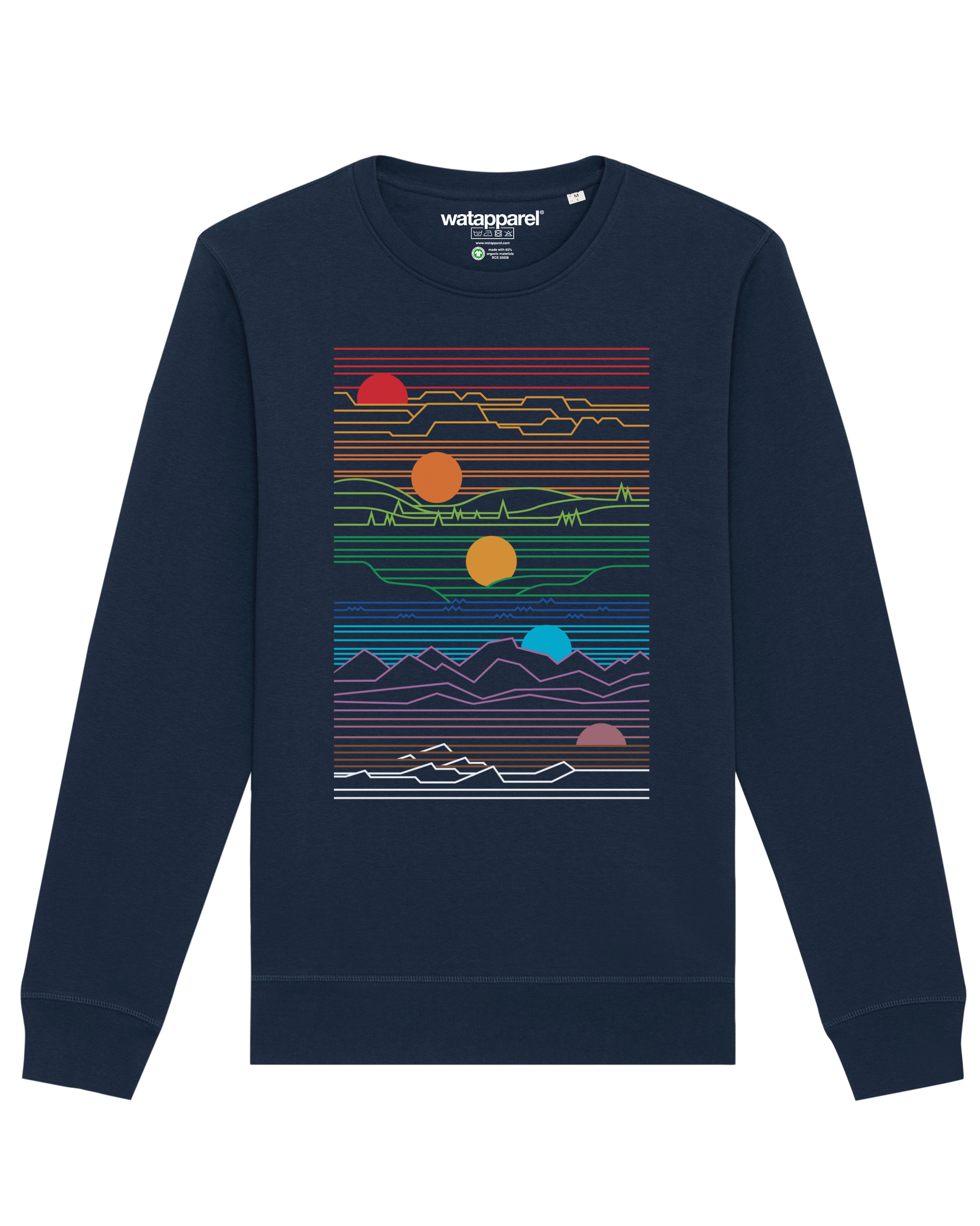 Watapparel Sweatshirt ' Sun And Moon ' in Blauw: voorkant