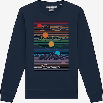 Watapparel Sweatshirt ' Sun And Moon ' in Blauw: voorkant