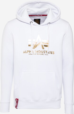 Coupe regular Sweat-shirt ALPHA INDUSTRIES en blanc : devant