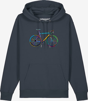 Watapparel Sweatshirt ' Fahrrad by night ' in Grau: Vorderseite