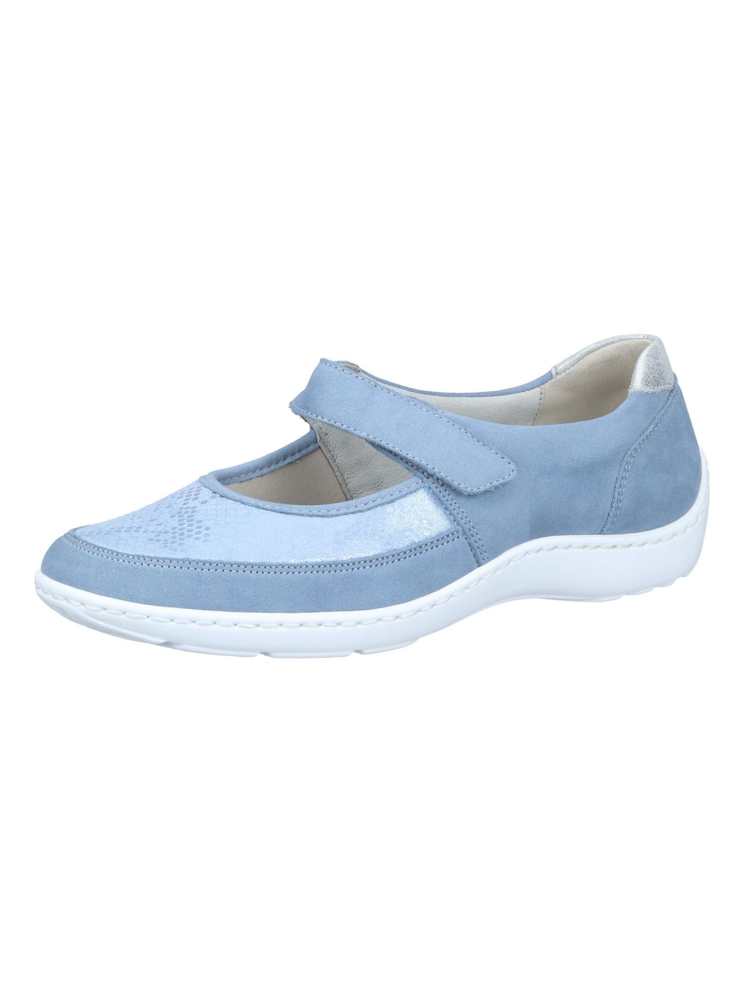 WALDLÄUFER Classic Flats 'Slipper' in Blue: front