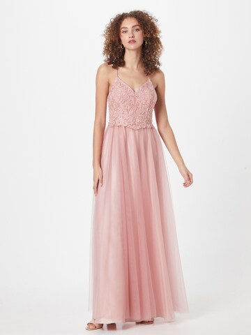 Robe de soirée Laona en rose : devant