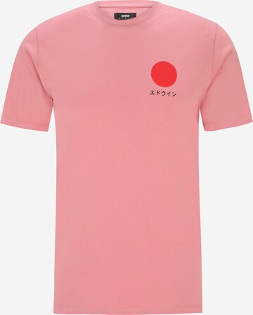 EDWIN T-Shirt 'Japanese Sun' in Pink: predná strana
