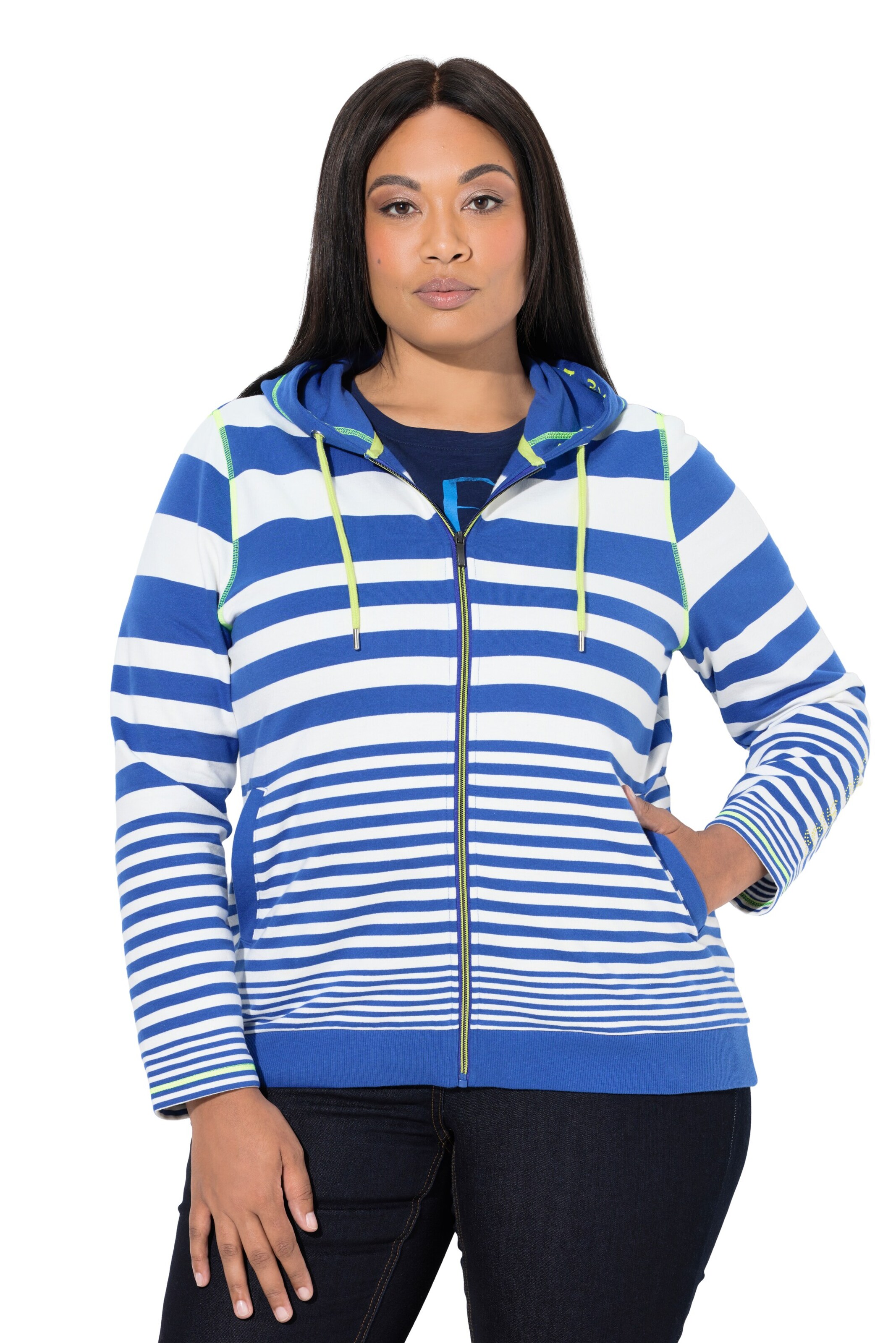 Ulla Popken Sweat jacket in Blue: front