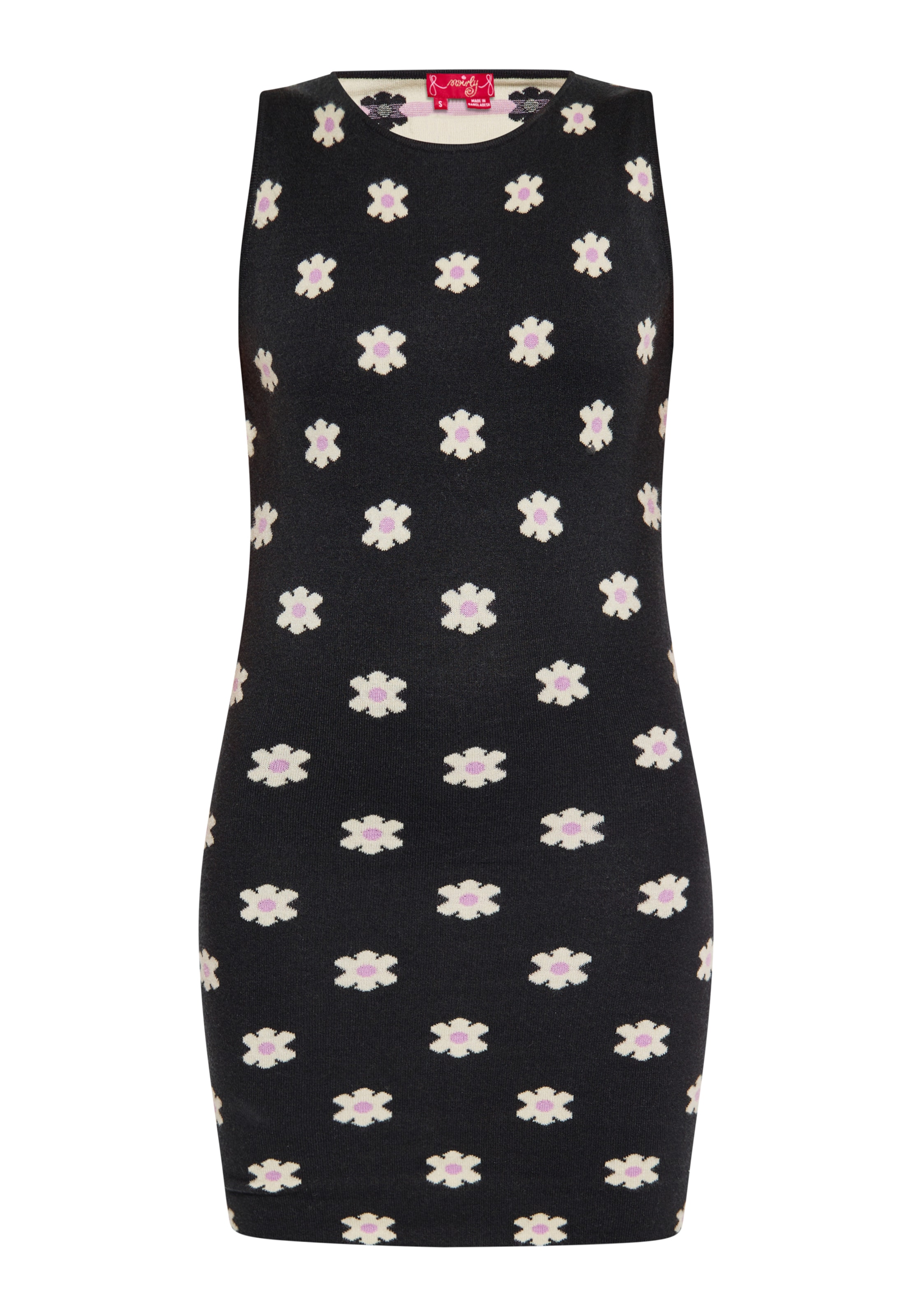 swirly Knit dress in Black: front