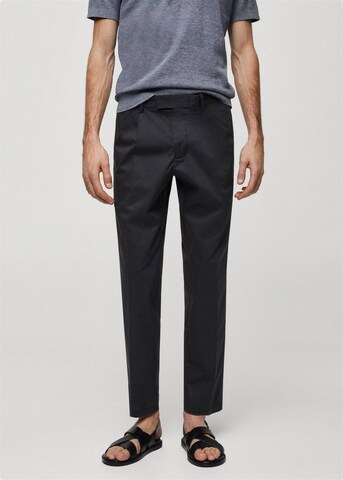 MANGO MAN Slim fit Pleat-Front Pants 'Jon' in Blue: front