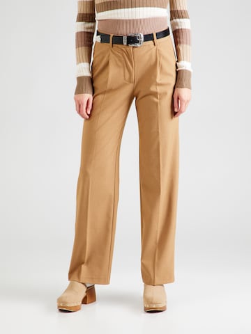 Loosefit Pantalon à plis 'Vilja' Soft Rebels en marron : devant
