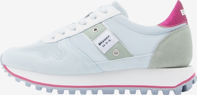 Sportbačiai be auliuko iš Blauer.USA, spalva – šviesiai mėlyna / žalia / tamsiai rožinė, Prekių apžvalga