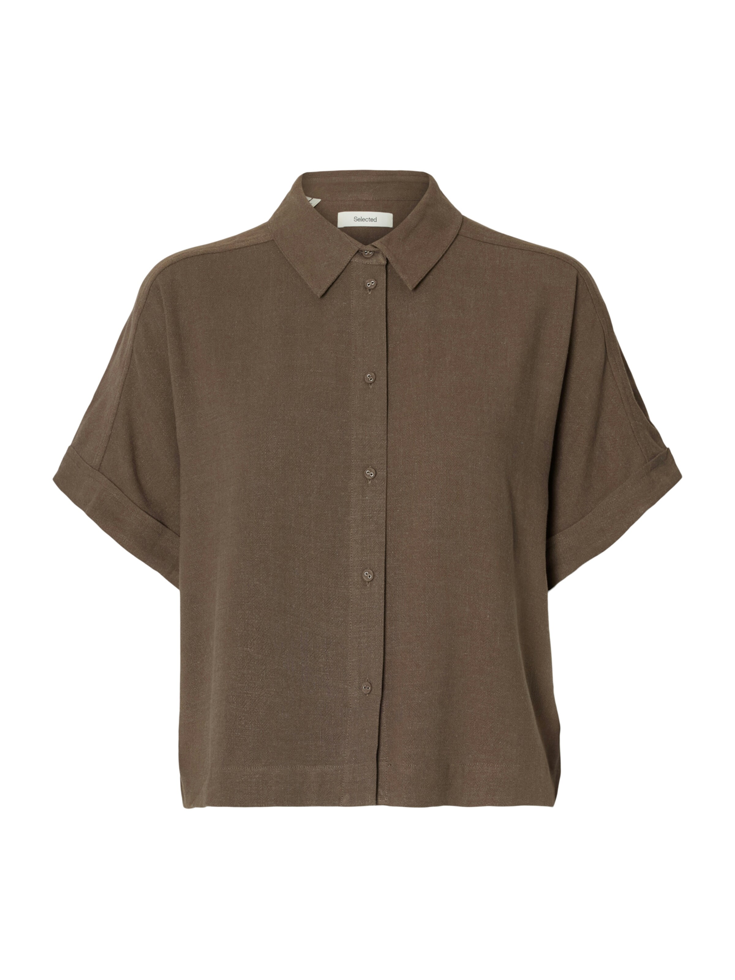 Chemisier 'SLFVIVA' SELECTED en marron : devant