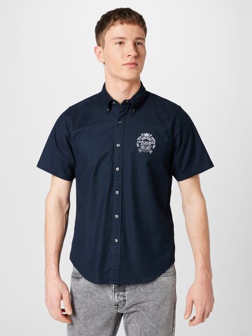 Abercrombie & Fitch Regular Fit Hemd in Blau: Vorderseite
