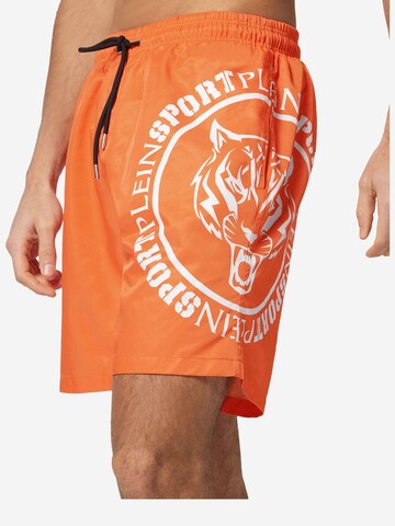 Shorts de bain 'Carbon Tiger' Plein Sport en orange