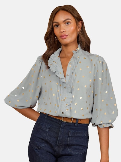 love & roses Bluse in S in gold / grau, Produktansicht