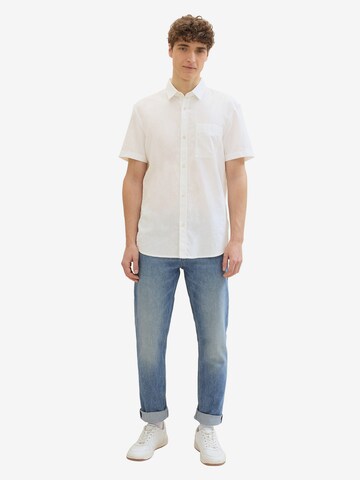 TOM TAILOR DENIM Regular fit Button Up Shirt in White