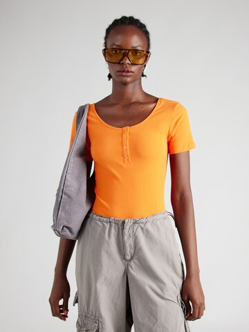 PIECES - Camiseta 'KITTE' en naranja: frente