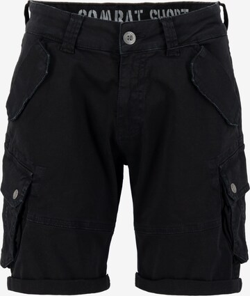 ALPHA INDUSTRIES Slimfit Cargobroek 'Combat' in Zwart: voorkant