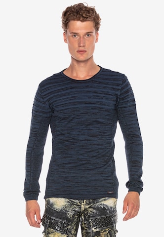 CIPO & BAXX Pullover in Blau: predná strana