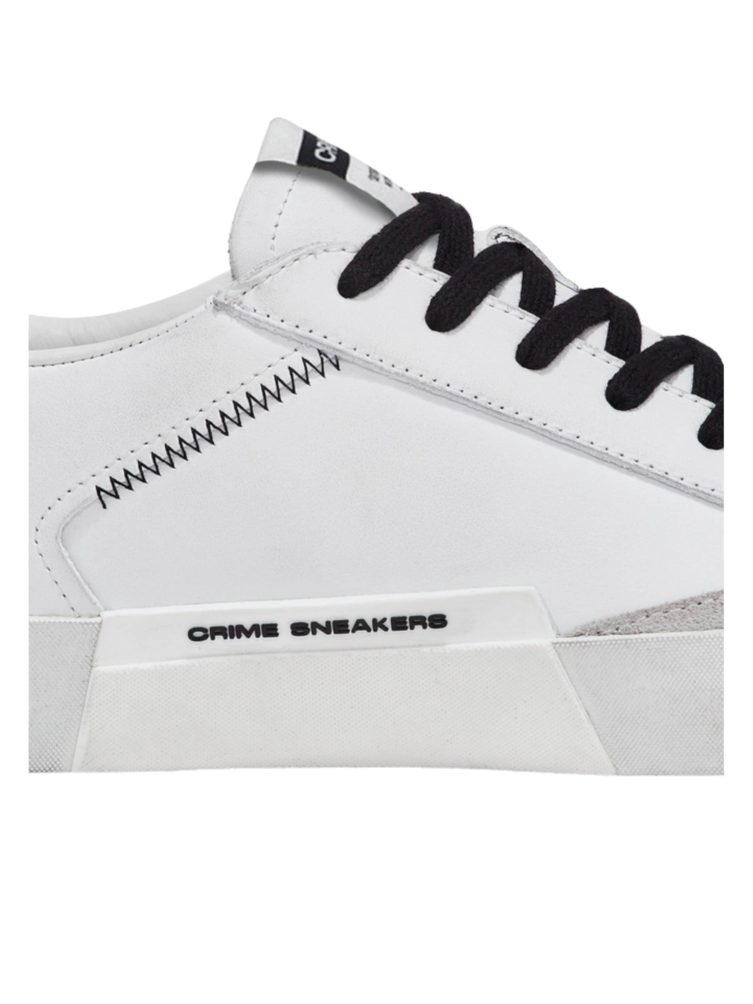 Crime London - Zapatillas deportivas bajas 'Distressed White-Black' en blanco