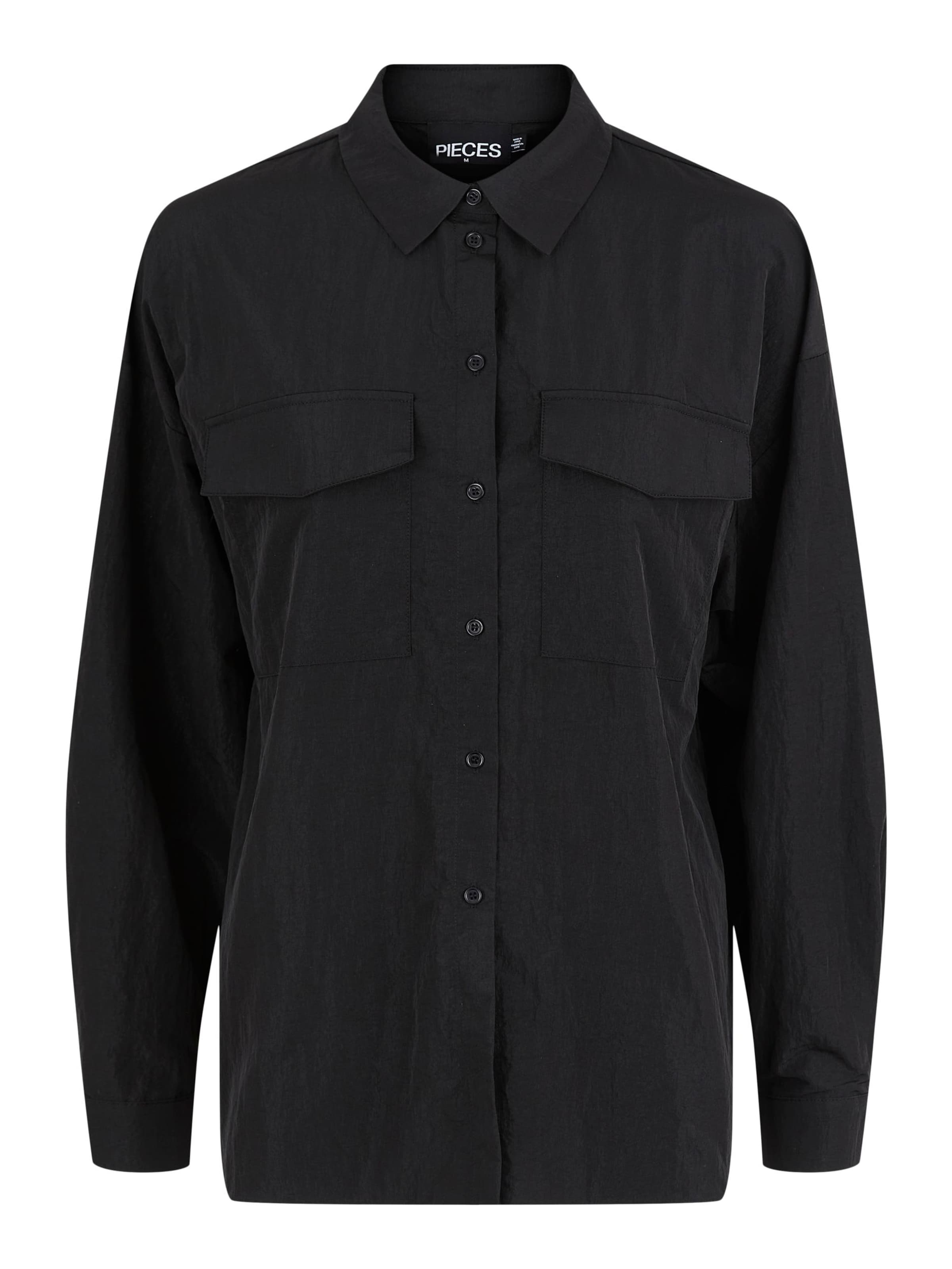 PIECES Bluse in Schwarz: Vorderseite