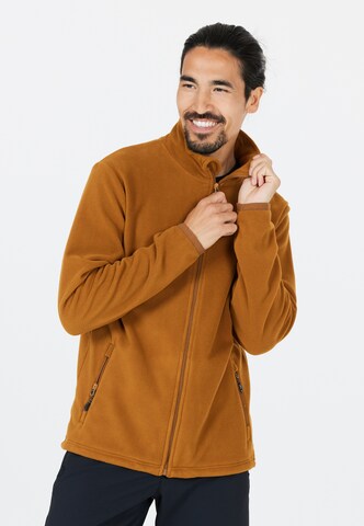 Whistler Athletic Fleece Jacket 'Cocoon' in Brown: front