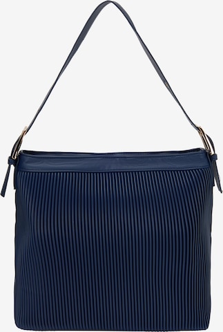 Borsa a spalla di faina in blu: frontale
