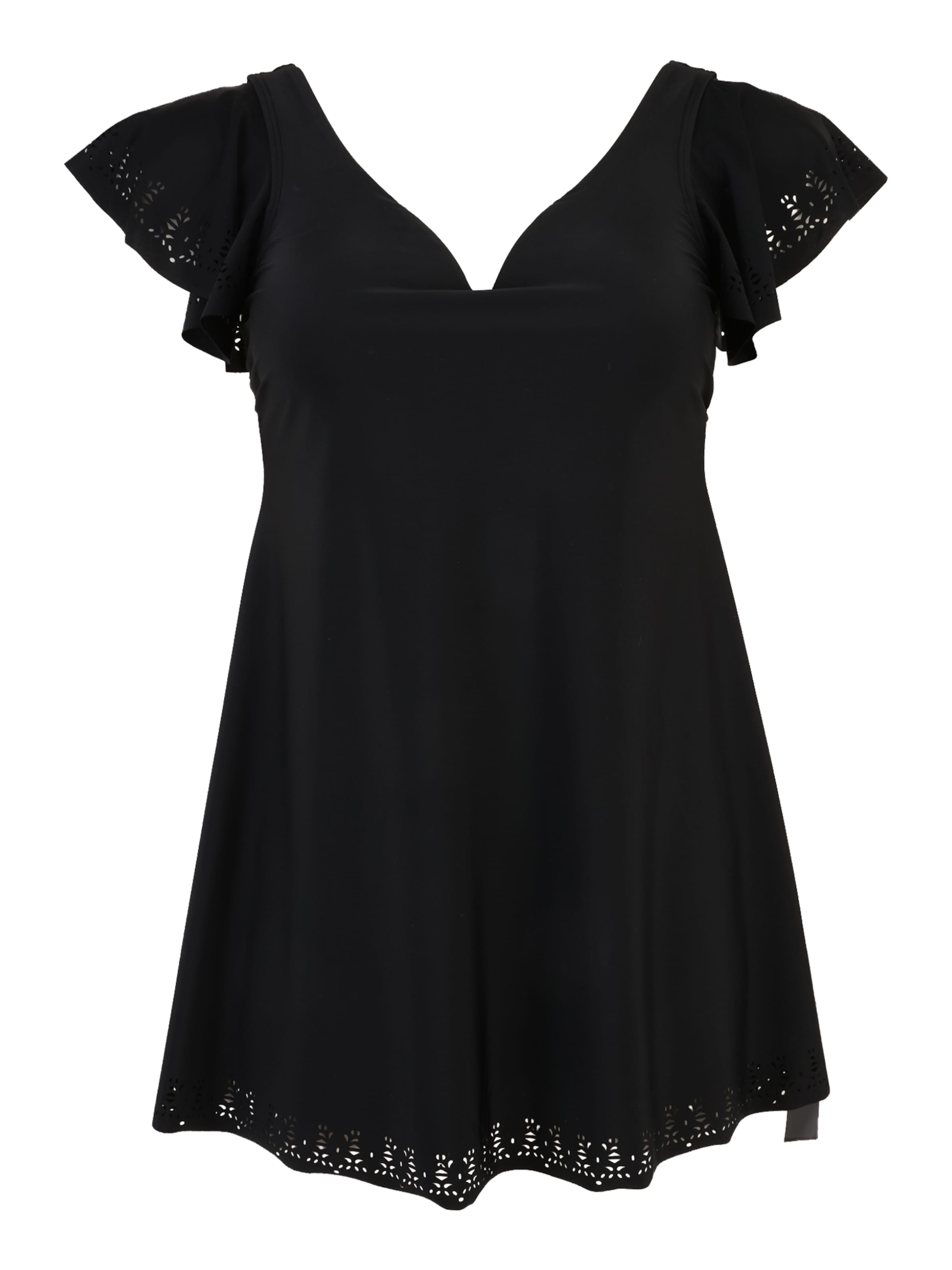 Ulla Popken Swimsuit Dress 'Alissa' in Black: front
