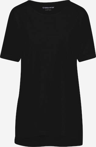 Green Cotton Shirt in Black: front
