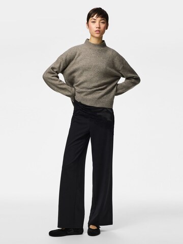 PIECES Wide leg Trousers 'PCBia' in Black