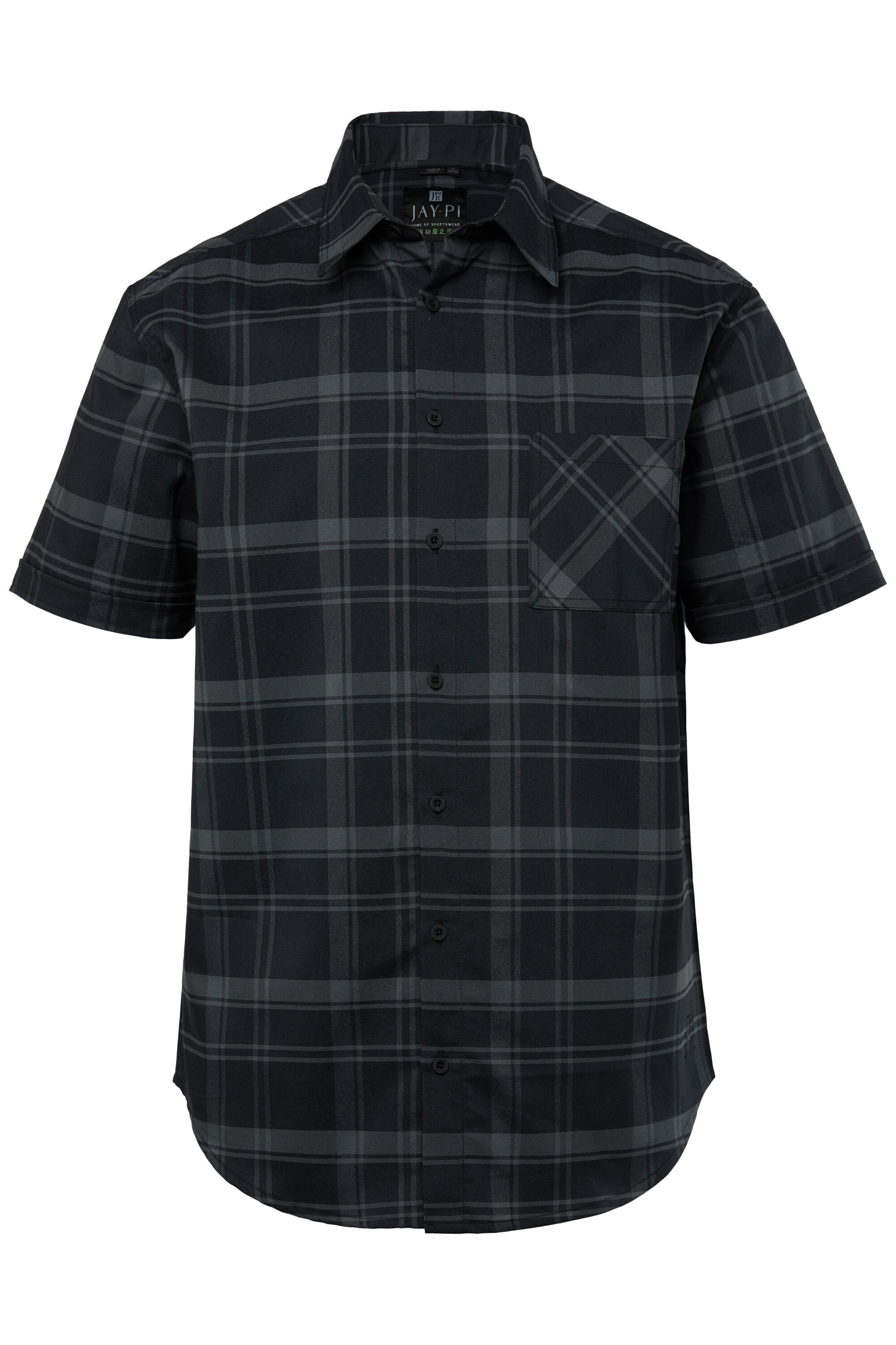 JAY-PI Regular Fit Hemd in Schwarz: Vorderseite