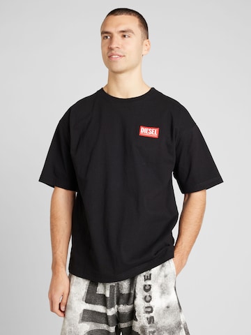 T-Shirt 'T-NLABEL-L1' DIESEL en noir : devant