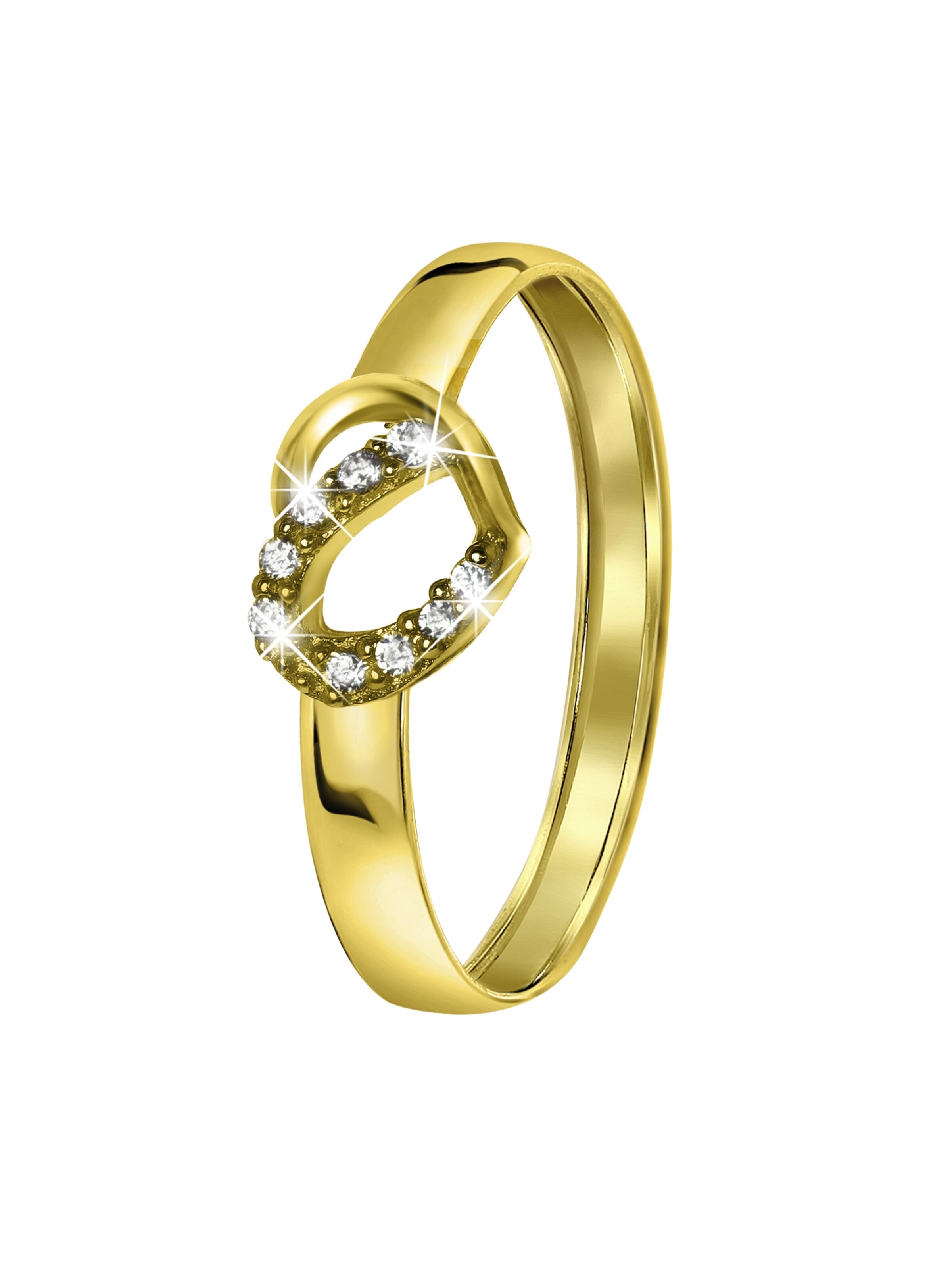 Lucardi Ring 'Klassisch' in Gold: Vorderseite