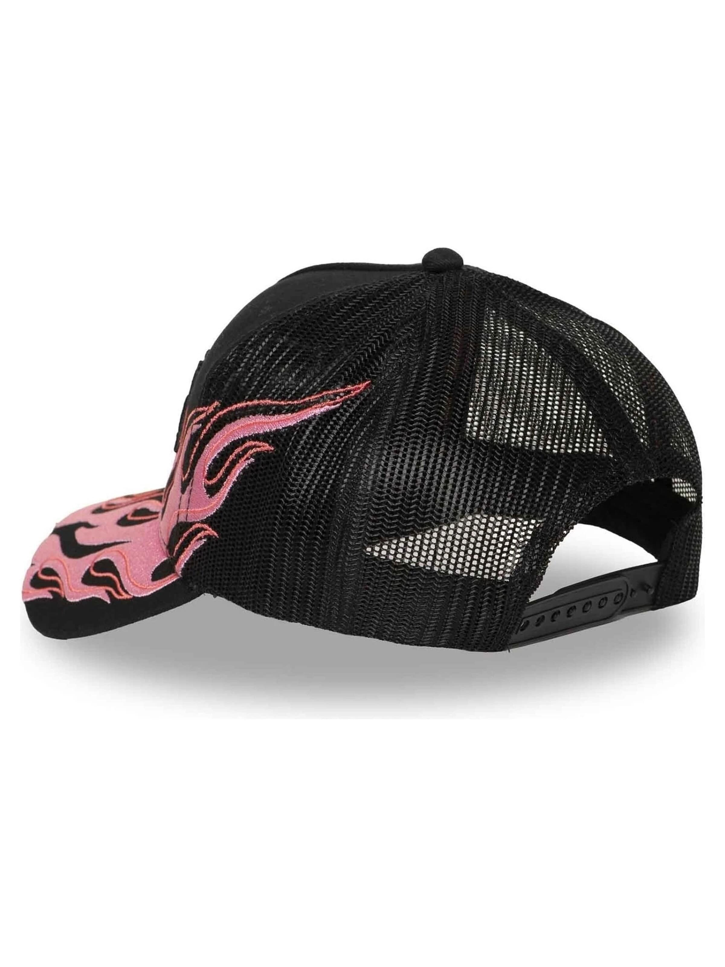 Von Dutch Kšiltovka 'Gorra von dutch negra pink flames trucker cap' – černá