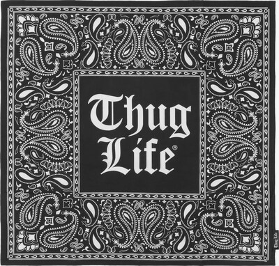 Thug Life Tuch 'Overthink' in schwarz / weiß, Produktansicht