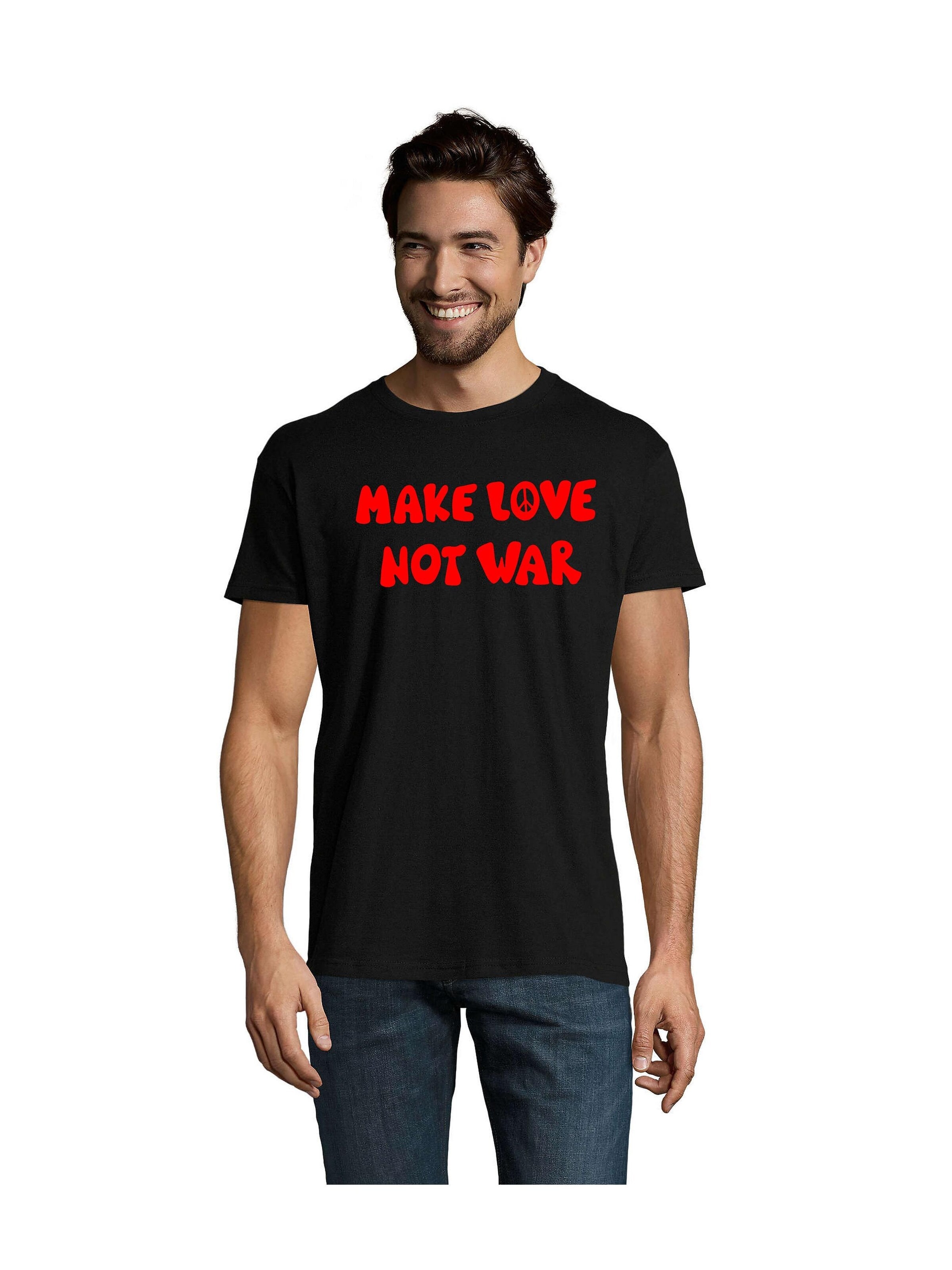 Blondie & Brownie Shirt 'MakeLoveNotWar'‌‌‌‌‌‌‌‌ in 5XL in schwarz, Produktansicht