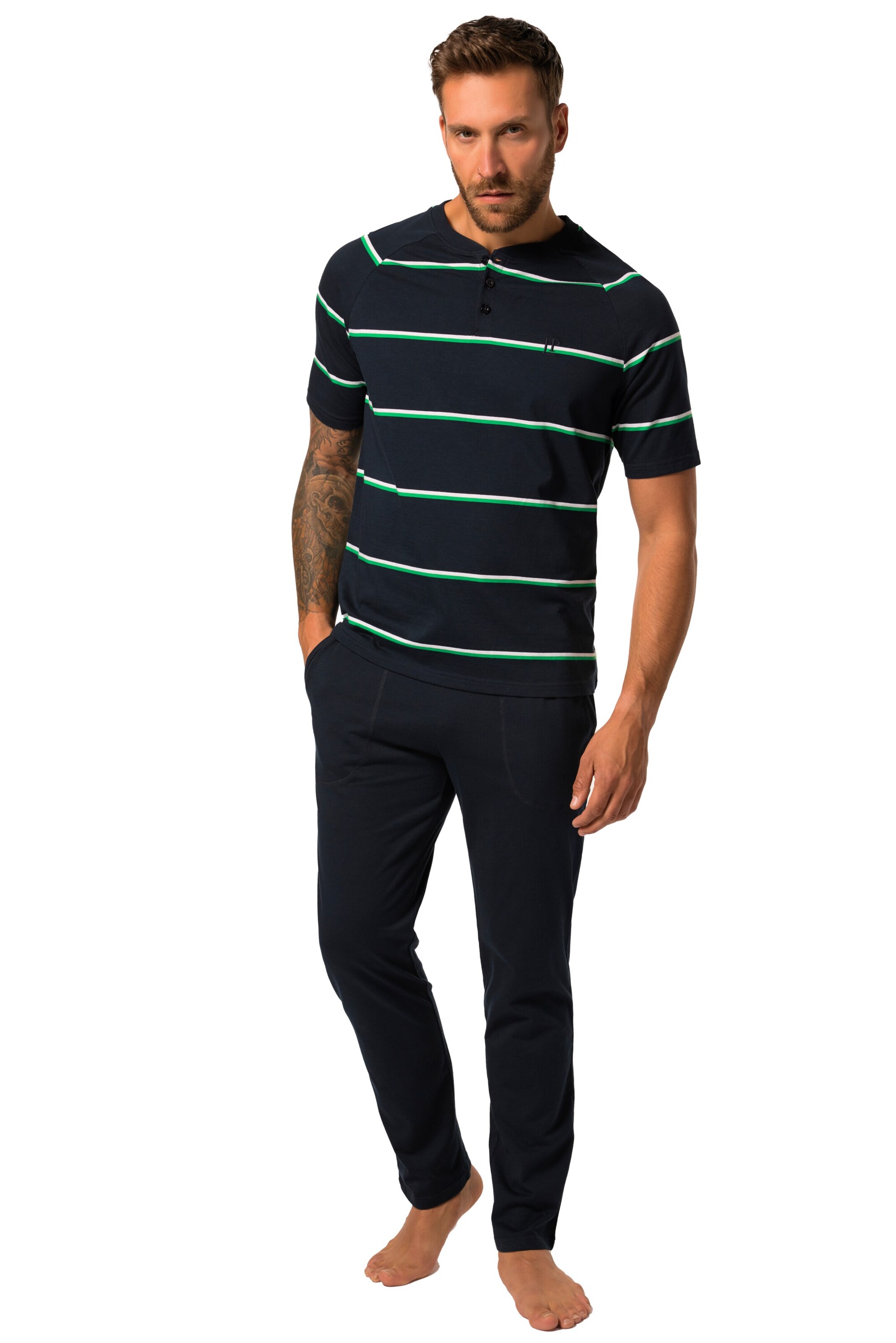 JP1880 Pajamas long in Black: front