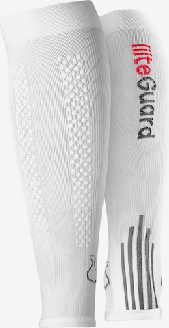 liiteGuard Football socks 'SHIN-TECH COMPRESSION CALF SLEEVE' in White: front