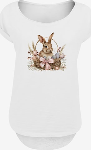 F4NT4STIC Shirt 'Osterhasen Korb Dekor' in Wit: voorkant