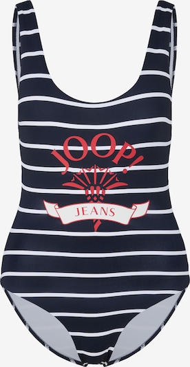 JOOP! Jeans Badeanzug in dunkelblau / rot / weiß, Produktansicht